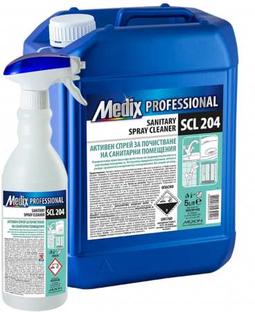 Pentru toaleta si wc - Spray cu formula activa pentru curatarea bailor, 5 litrii, Medix Professional