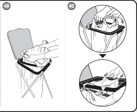 Stand pentru saci de gunoi 20 - 130 litri, Artex Ecofix-1 Solo, galben, 36 x 42 x 78 cm [2]