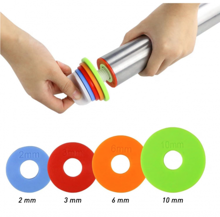 Sucitor inox, ajustabil, cu set de 4 inele, 42x6cm, Quttin [4]