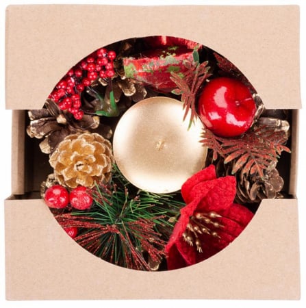 Suport de lumanare festiv pentru Craciun, natural, diametru 15 cm, MagicHome [1]