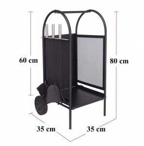 Suport depozitat lemne pentru semineu/soba + accesorii [2]