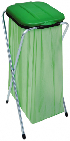 Cosuri de gunoi - Suport pentru saci de gunoi ECO 1, verde, cm 36 x 42 x 78-h, pentru saci de 130 l, pentru colectare selectiva