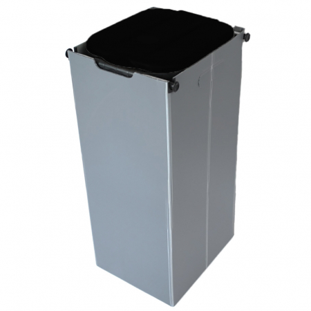Suport pentru saci de gunoi “ECOKUBE”, negru, cm 32 x 38 x 78-h, cu carcasa de protectie din polipropilena, pentru saci de la 20 l la 130 l, pentru colectare selectiva [1]