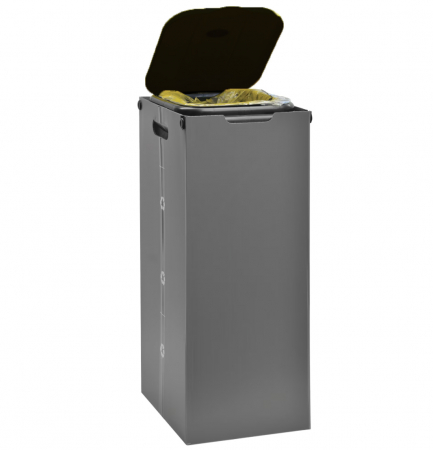 Suport pentru saci de gunoi “ECOKUBE”, negru, cm 32 x 38 x 78-h, cu carcasa de protectie din polipropilena, pentru saci de la 20 l la 130 l, pentru colectare selectiva [3]