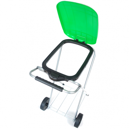 Suport pentru saci de gunoi “MOVE & UP 1”, cm 44 x 56 x 83-h, cu 2 roti si bara tractare cu maner ergonomic - anti-alunecare, deschidere cu buton, cu grila suport din metal, pentru saci de la 20 l la [2]