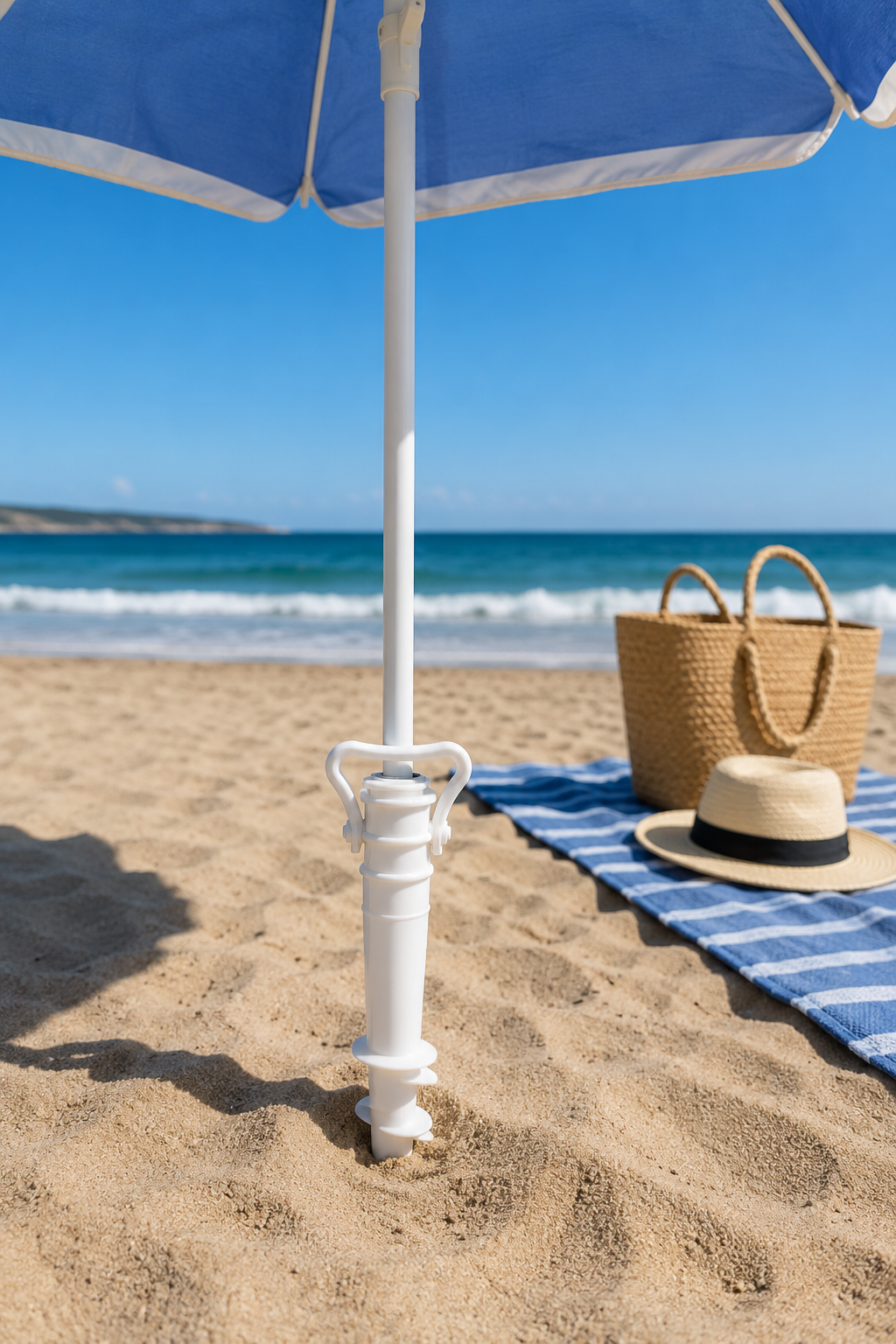 Suport pentru umbrelă de plajă cu filet, 43 cm, Ø19-32 mm, PVC, LEQ CONNOR [1]
