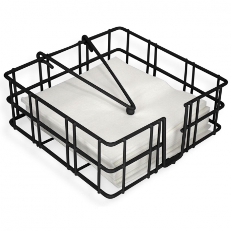 Suport servetele metalic, negru, 18x18x6.5cm, Confortime [1]