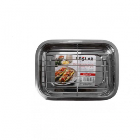 Tava cu grill pentru cuptor din inox, 27.5x20 cm, RESLAR [1]