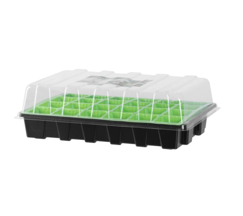 Gradina - Tavă pentru răsaduri cu capac Strend Pro, 24 alveole, cu drenaj și ventilație, 38×24.5×12.5 cm