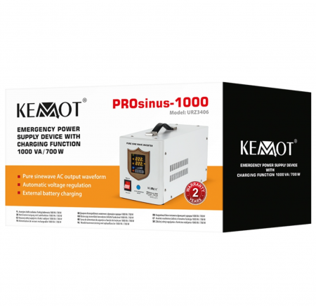 Ups pentru centrale termice, sinus pur, 1000va/700w, 12v, Kemot [3]