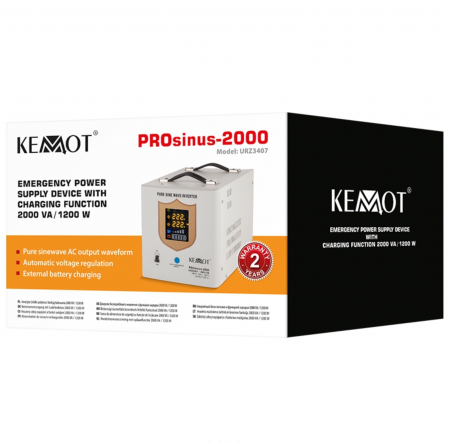 Ups pentru centrale termice, sinus pur, 2000VA/1200W, 12V, Kemot [3]