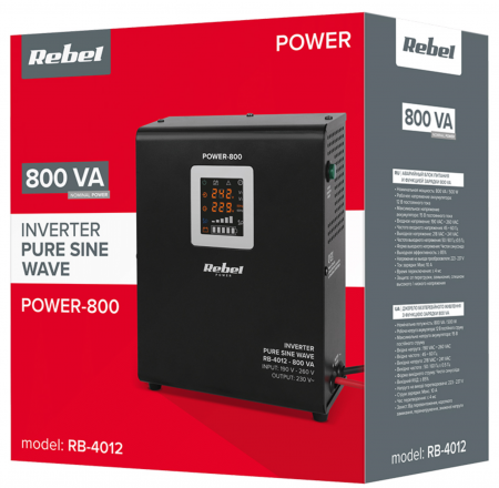 Ups pentru centrale termice, sinus pur, 800va, 500w, 12v, Rebel [4]