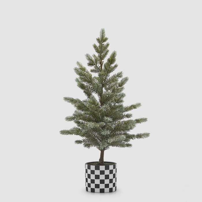 Brad artificial decorativ Pin in ghiveci, ace 3D, 78 cm, verde   - BraziPremium.ro [2]