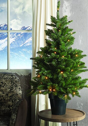 Brad artificial decorativ cu lumini Pino Mix, ace 3D, 90 cm, 60 led-uri, PE, verde - BraziPremium.ro [2]