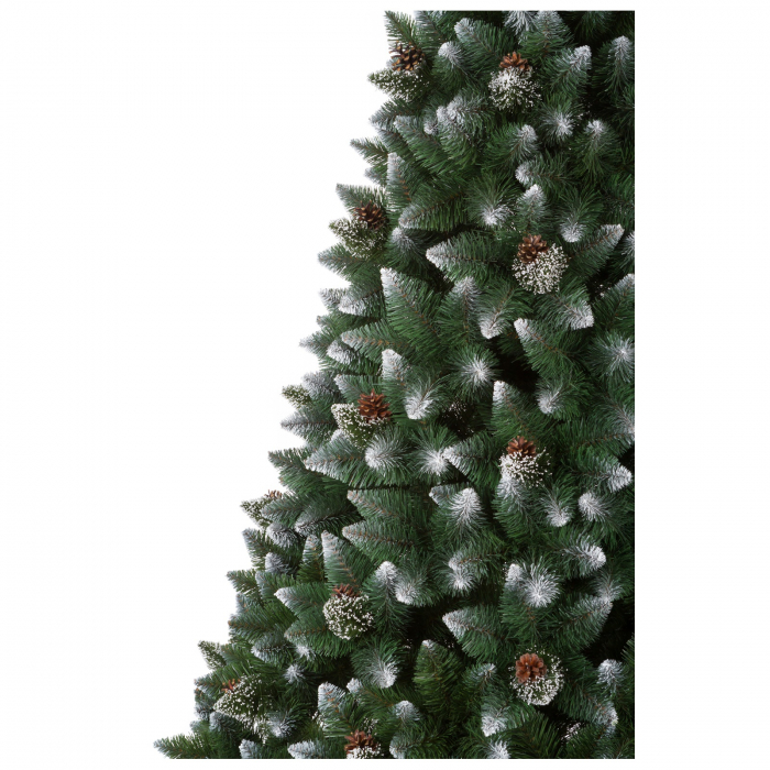 Brad artificial Pin Diamond cu conuri si zapada , PVC, 150 cm, verde  - BraziPremium.ro [2]