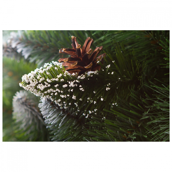 Brad artificial Pin Diamond cu conuri si zapada , PVC, 150 cm, verde  - BraziPremium.ro [3]