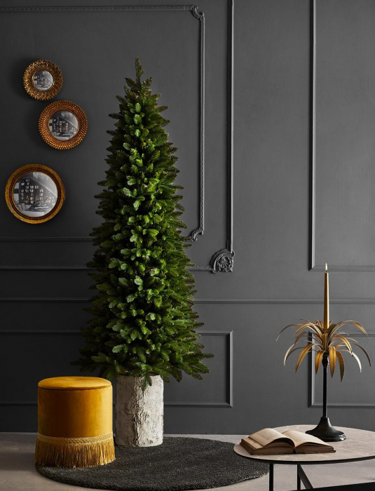 Brad artificial Pin Slim, 210 cm, PE, verde-BraziPremium.ro [2]