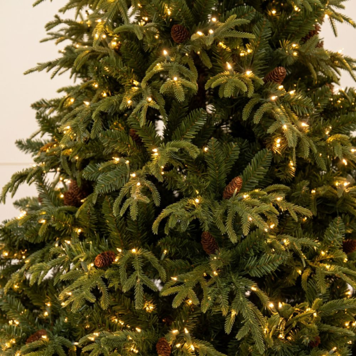 Brad artificial Premium Franklin cu lumini si conuri naturale, 3100 LED, 300 cm, verde [9]