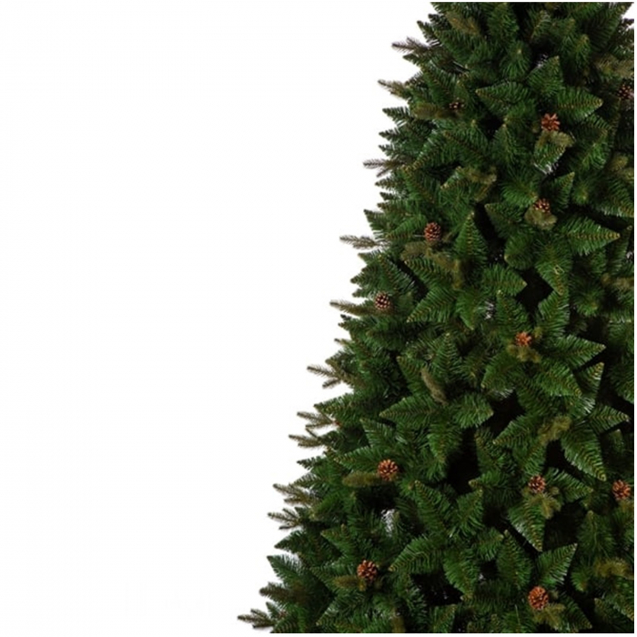 Brad artificial Premium Pin Caucasian cu conuri, PE+PVC, 220 cm, verde - BraziPremium.ro [2]