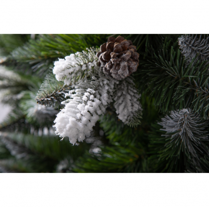 Brad artificial Premium Pin Cucasian cu conuri si zapada , PE+PVC, 250 cm, verde  - BraziPremium.ro [7]