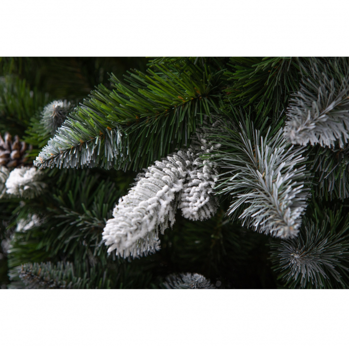 Brad artificial Premium Pin Cucasian cu conuri si zapada , PE+PVC, 250 cm, verde  - BraziPremium.ro [5]