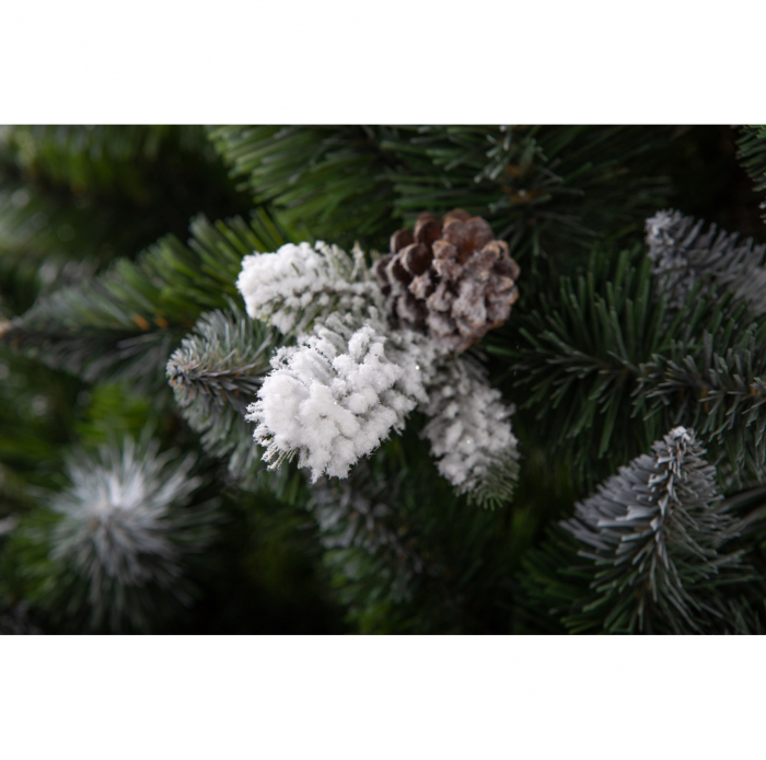 Brad artificial Premium Pin Cucasian cu conuri si zapada , PE+PVC, 250 cm, verde  - BraziPremium.ro [3]