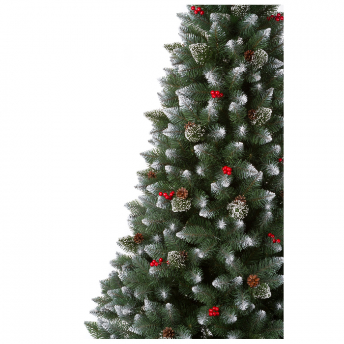 Brad artificial Pin Diamond cu conuri si zapada , PVC, 250 cm, verde  - BraziPremium.ro [5]