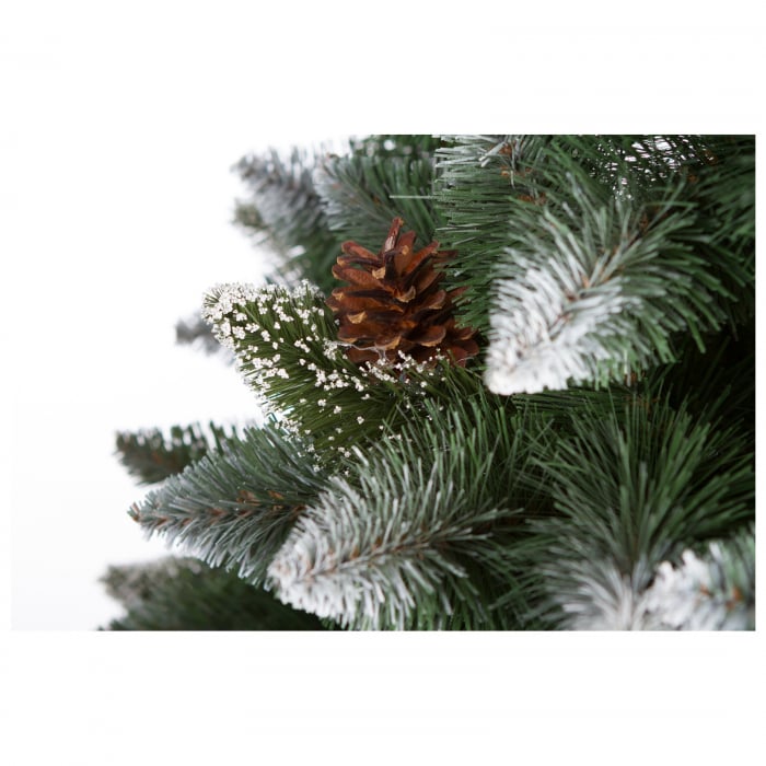 Brad artificial Pin Diamond cu conuri si zapada , PVC, 180 cm, verde  - BraziPremium.ro [10]