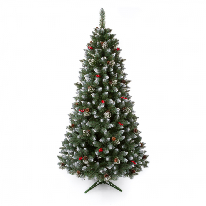 Brad artificial Pin Diamond cu conuri si zapada , PVC, 250 cm, verde  - BraziPremium.ro [4]