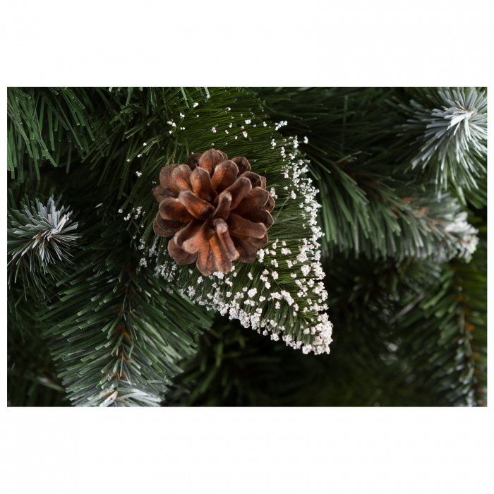 Brad artificial Pin Diamond cu conuri si zapada , PVC, 180 cm, verde  - BraziPremium.ro [8]