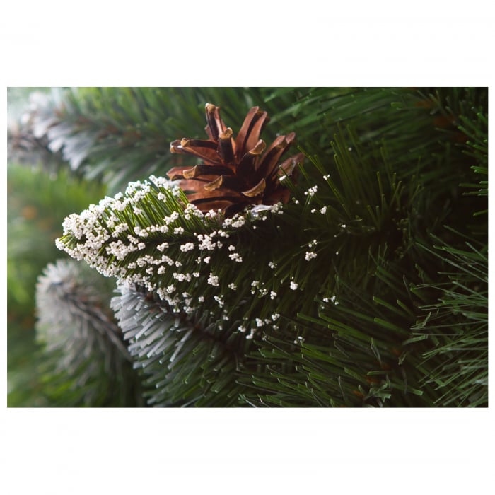 Brad artificial Pin Diamond cu conuri si zapada , PVC, 180 cm, verde  - BraziPremium.ro [6]