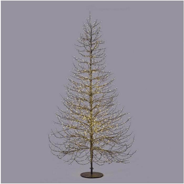 Brad decorativ Albero Faggio, 4060 MicroLED, 240 cm, IP44, exterior/interior, negru - BraziPremium By OLLMA [2]