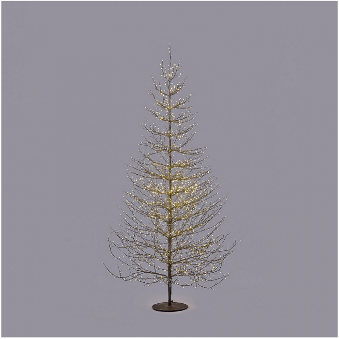Brad decorativ Albero Faggio, 2690 MicroLED, 210 cm, IP44, exterior/interior, negru - BraziPremium By OLLMA [3]