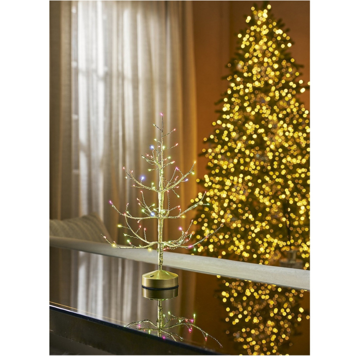 Copac decorativ Albero Faggio, 90 MiniLED, interior, 45x10 cm, auriu​​​​​​​ - BraziPremium By OLLMA [4]