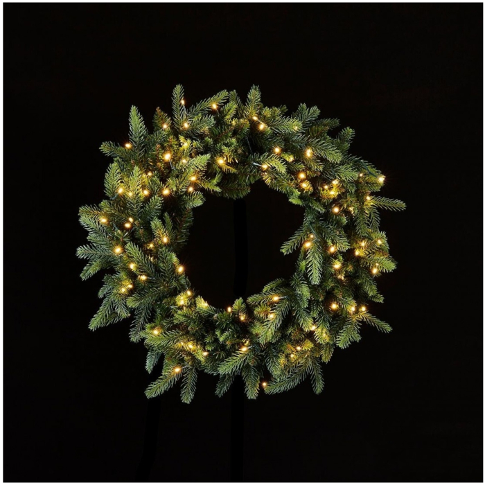 Coronita artificiala Craciun Luxury cu LED, 60 cm, IP44, verde - BraziPremium By OLLMA [2]