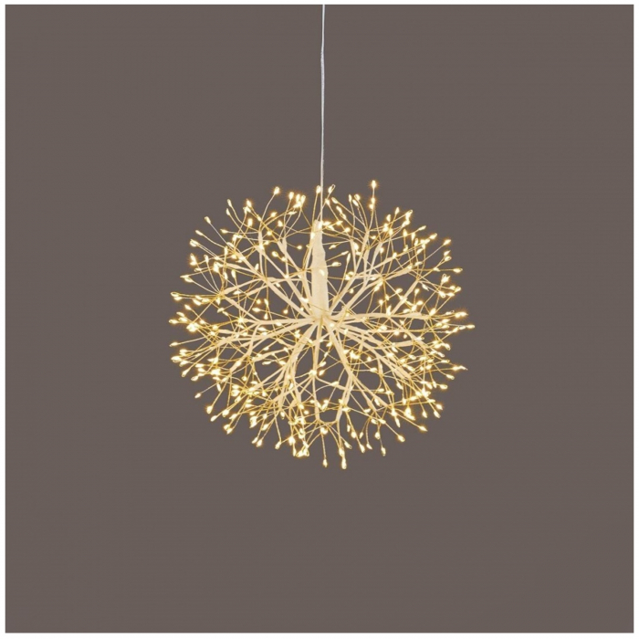 Instalatie Craciun model sfera cu microleduri, 30 cm, alb - Brazipremium.ro [2]