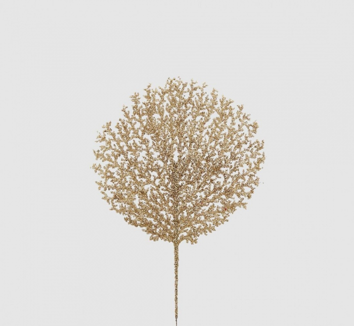 Decoratiune brad, Crenguta model Coral, 48 cm, auriu  - BraziPremium.ro [2]