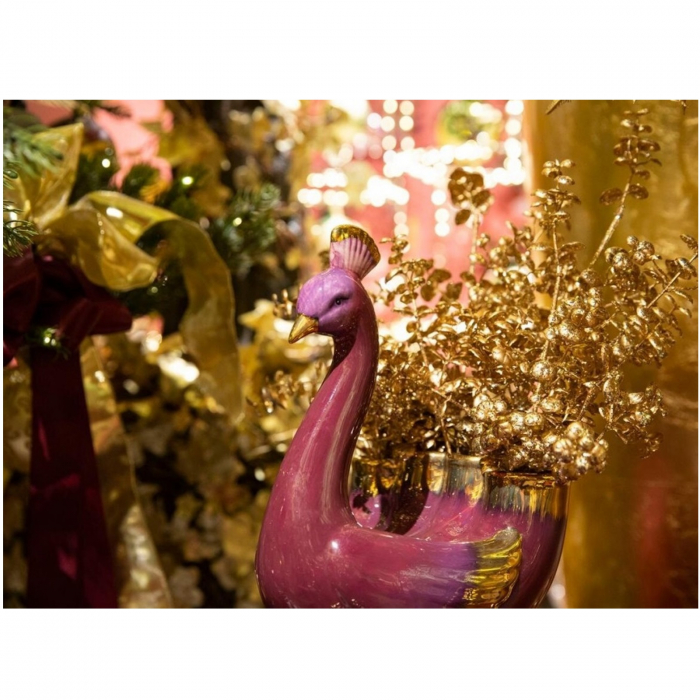 Decoratiune brad ramura Eucalipt Glitter, 60 cm, auriu - BraziPremium.ro [6]