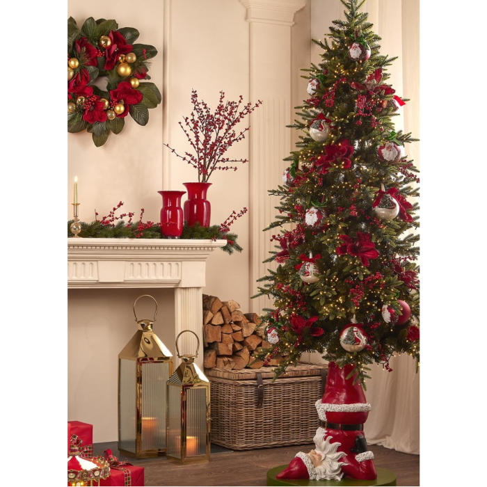 Decoratiune brad ramura Ilex, 80 cm, rosu - BraziPremium By OLLMA [3]
