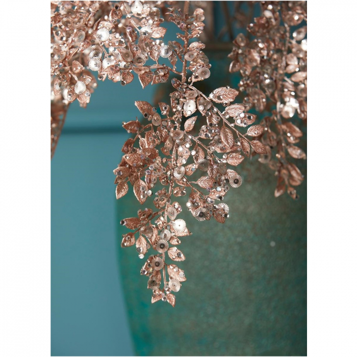 Decoratiune brad ramura Nandina cu paiete, 83 cm, roz - BraziPremium.ro [4]