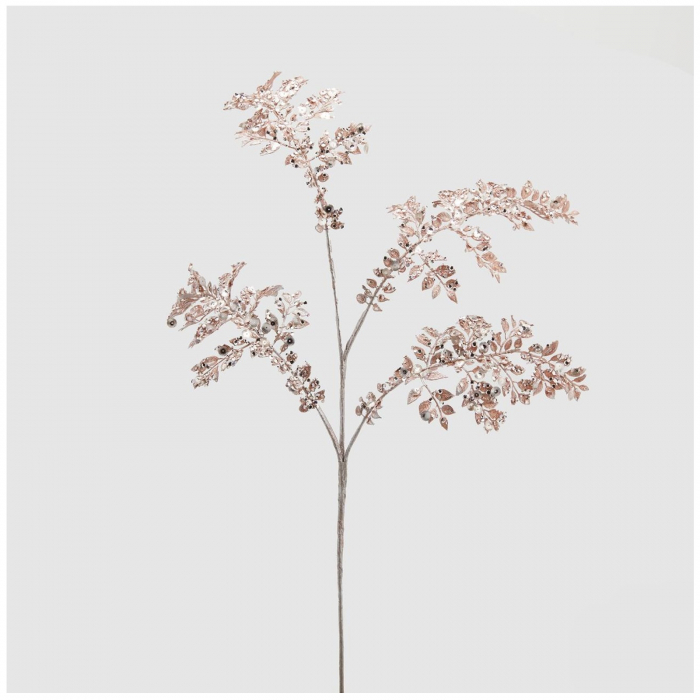 Decoratiune brad ramura Nandina cu paiete, 83 cm, roz - BraziPremium.ro [2]