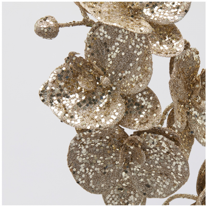 Decoratiune brad ramura Orhidee Phalaenopsis Glitter, 60 cm, champagne gold - BraziPremium.ro [3]