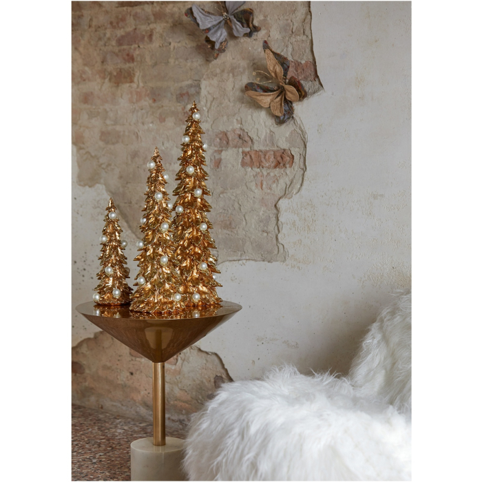 Decoratiune Craciun model Brad cu perle, 48x18 cm, auriu - BraziPremium By OLLMA [4]