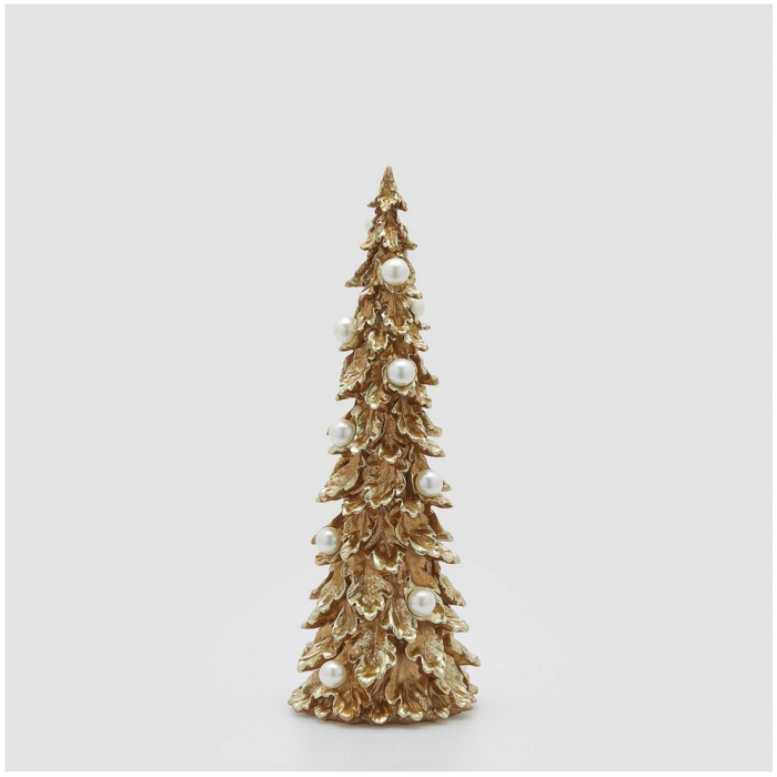 Decoratiune Craciun model Brad cu perle, 48x18 cm, auriu - BraziPremium By OLLMA [2]