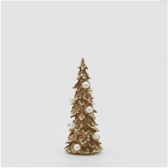 Decoratiune Craciun model Brad cu perle, 34x13 cm, auriu - BraziPremium By OLLMA [2]