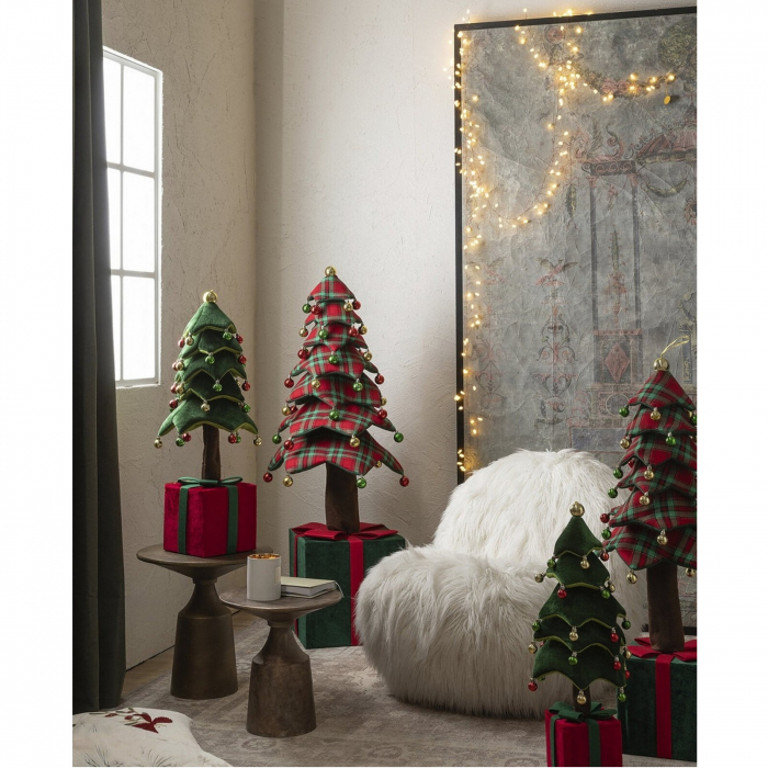 Decoratiune Craciun model Brad impodobit cu globuri, 70 cm, verde - BraziPremium.ro [3]