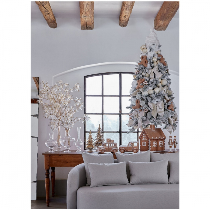 Decoratiune Craciun model Brad cu perle si sclipici, 46x22 cm, auriu - BraziPremium.ro [6]