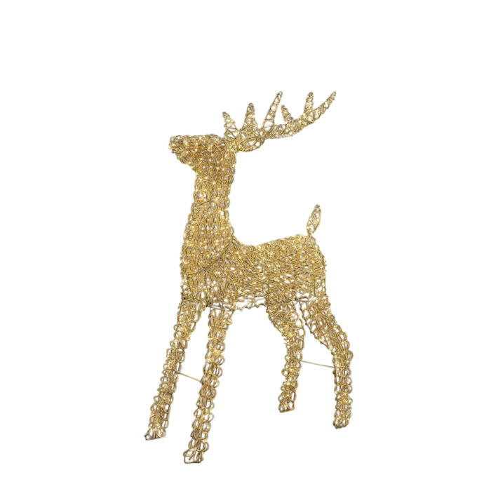 Decoratiune Craciun model Ren, 720 MicroLED, 110 cm, IP44, lumina calda, auriu - BraziPremium By OLLMA [2]
