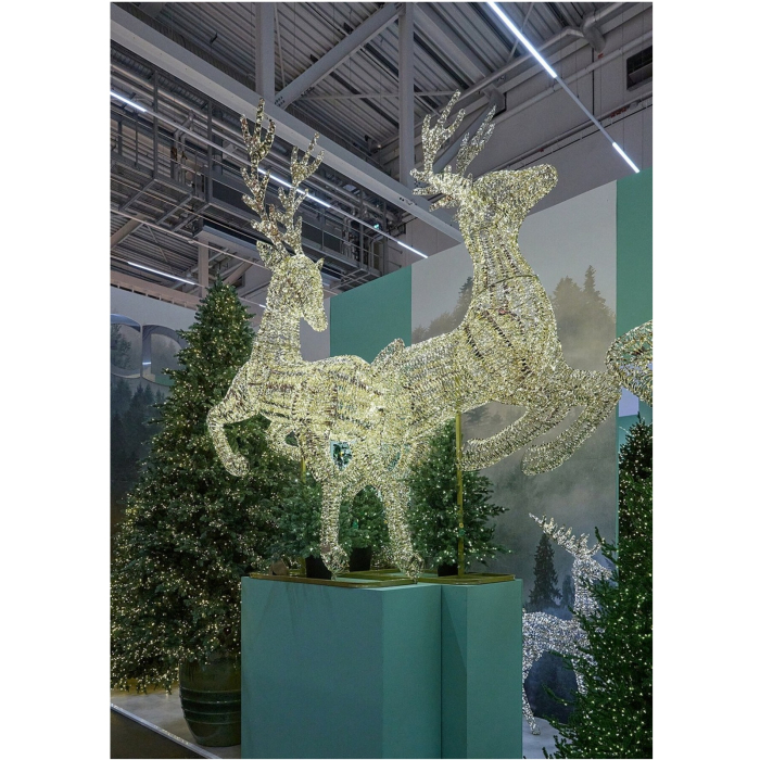 Decoratiune Craciun model Ren, 8300 MicroLED, 303 cm, IP44, lumina calda, auriu - BraziPremium By OLLMA [3]