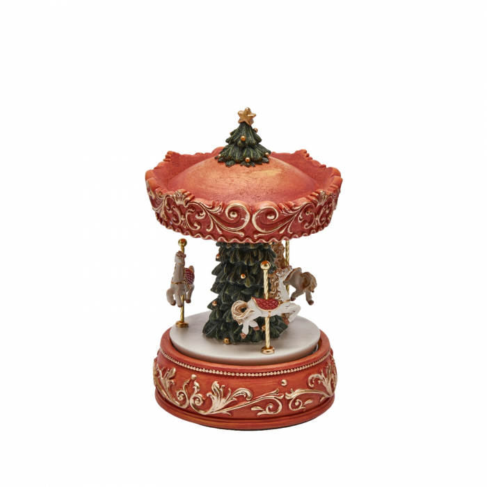 Decoratiune Carusel de Craciun cu bradut, 19x12 cm, multicolor - BraziPremium.ro [1]